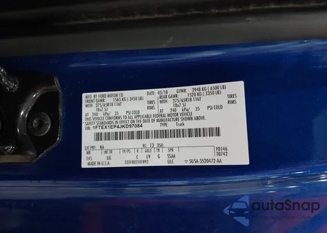 2018 Ford F-150 Xlt z USA, uszkodzony, nr VIN 1FTEX1EP4JKD97084